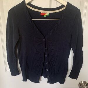 Fervour Navy Button-Up V-Neck Cardigan